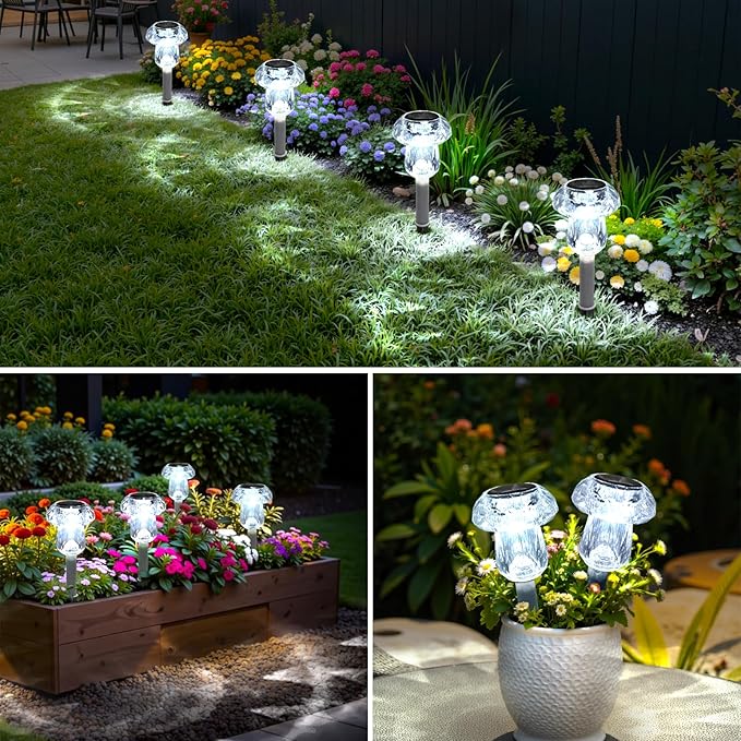 Mancra Solar Lights Outdoor Waterproof, 16 Pack Mushroom Solar Pathway Lights - Image 7