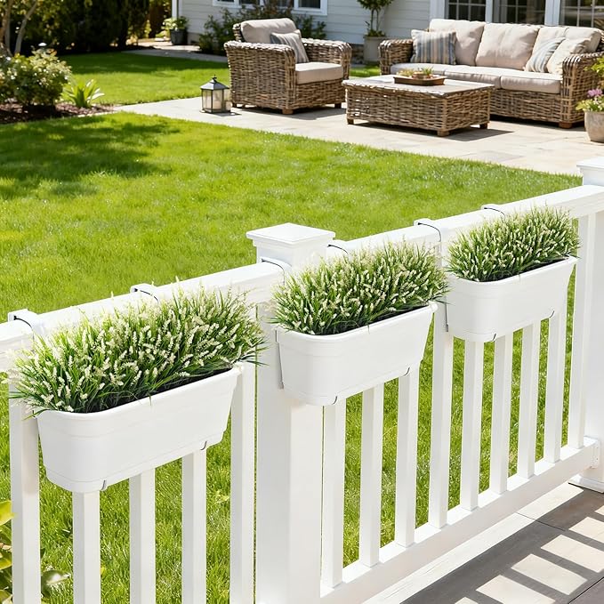 24 Pcs Artificial Faux Plants for Outdoor Spring Decoration, Fake Monkey Grass - Image 4