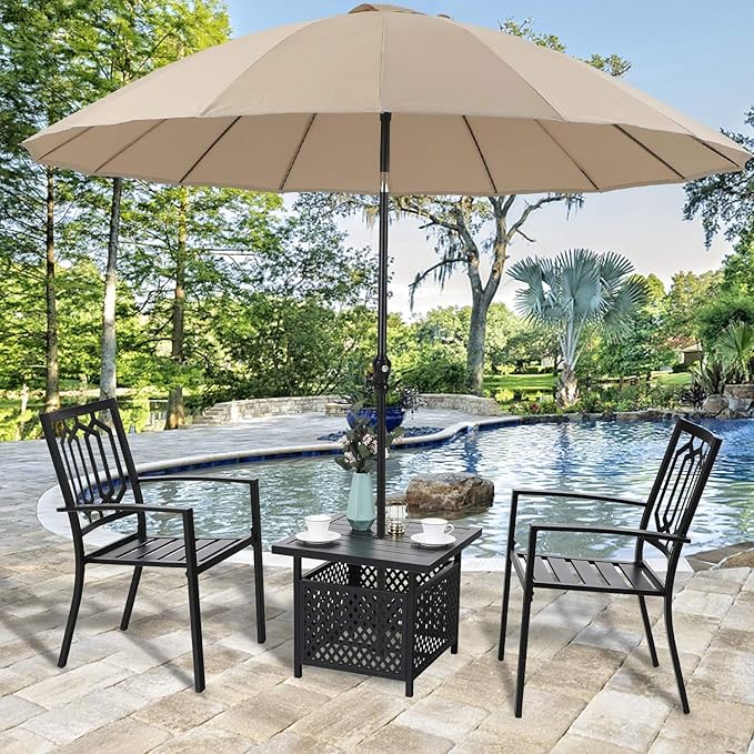 PHI VILLA Outdoor Patio Umbrella Side Table Base Stand - Image 7