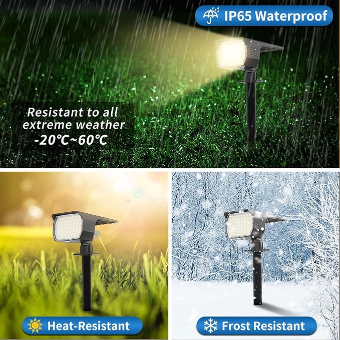 Solar Spot Lights Outdoor Waterproof IP65, 12 Pack Landscape Spotlights - Image 4