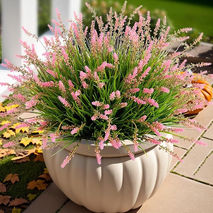 Artificial Faux Plants Outdoor Spring Decorations, Summer Fake Monkey Grass by Ammyoo
