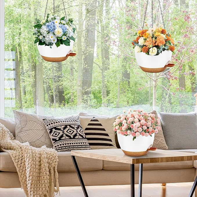 10 inch Hanging Planters for Indoor Plants, 3 Pack Self-Watering Hanging - Image 2