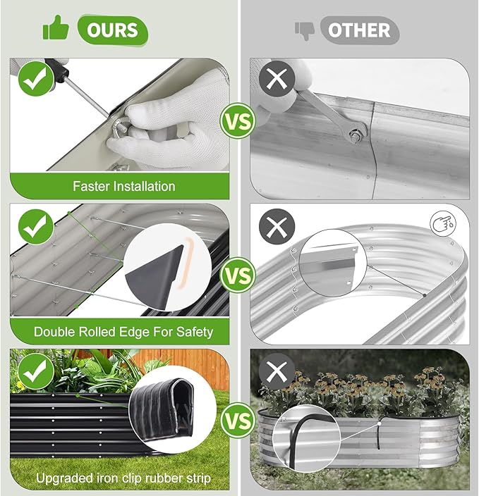 Galvanized Raised Garden Bed Outdoor- Raised Beds - Image 4
