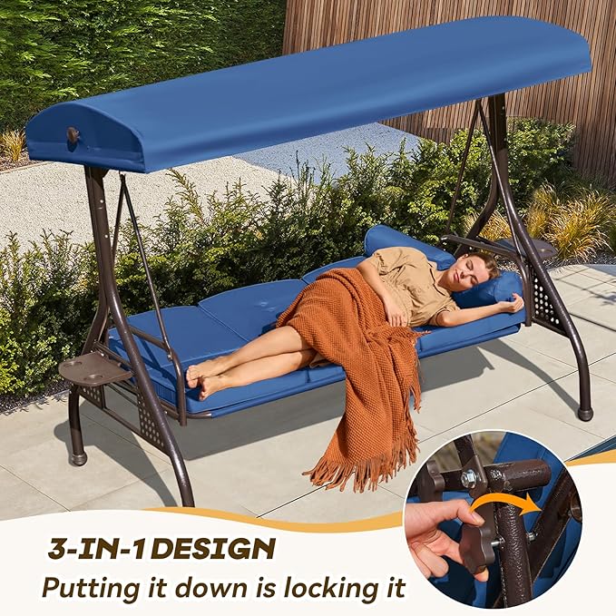 3 in 1 Outdoor Porch Swing - Image 4