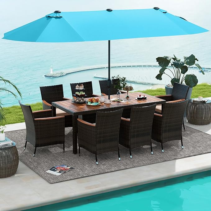 Tangkula 11 Piece Rattan Outdoor Dining Set - Image 7
