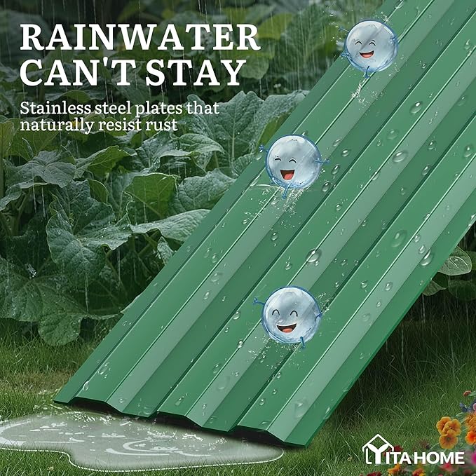 YITAHOME 4pcs 12x4x1 ft Galvanized Raised Garden Bed Kit, Large Metal Planter - Image 5