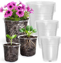 MIXC Clear Nursery Pots with Drainage Holes, 5/4/3.5 Inch Reinforced by MIXC