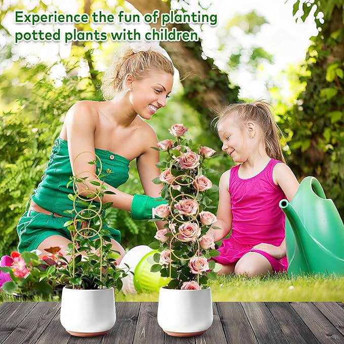 17.5 Inch Plant Trellis Indoor for Climbing Plants, Metal Small Garden Trellis - Image 4