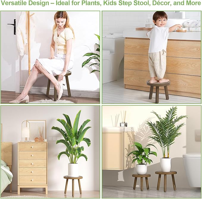 3-Pack Wood Plant Stands Indoor, Single Plant Stand - Image 6