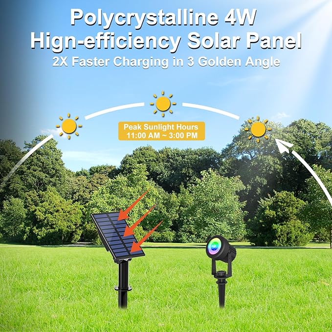 Solar Spotlights Outdoor Waterproof, RGB Landscape Spotlights, Christmas - Image 7