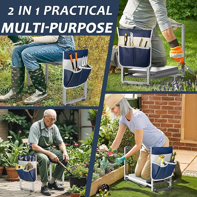 FLINTER Garden Kneeler and Seat, 10.2" Wider Heavy Duty Thick Gardening Bench - Image 7
