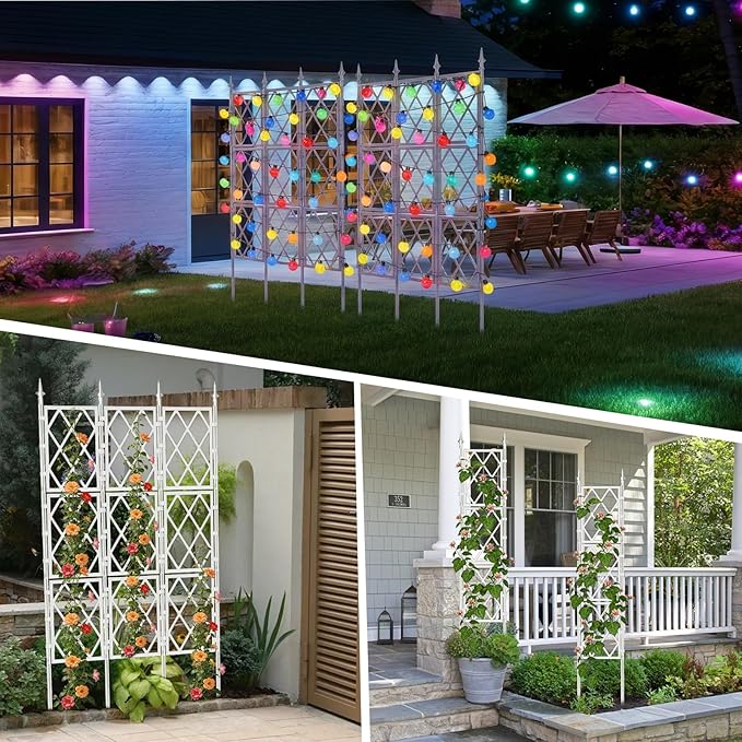 5.25FT Garden Trellis for Climbing Plants Outdoor, Metal Wall Lattice Climbing - Image 5