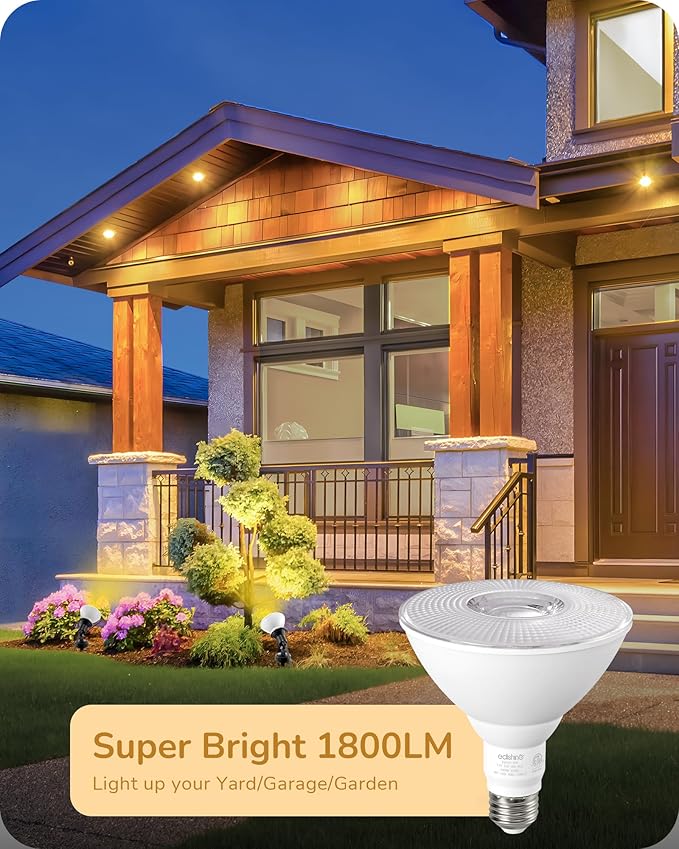 EDISHINE PAR38 LED Outdoor Flood Light Bulbs 2 Pack, 120W Equivalent Dimmable - Image 2