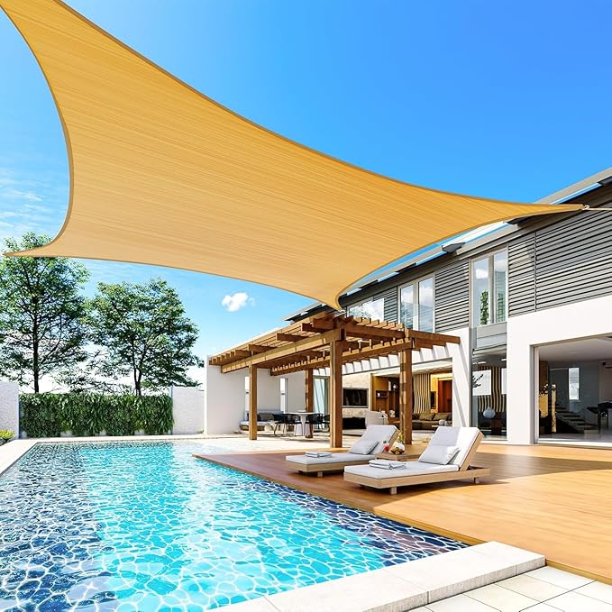Quictent 20x16ft Rectangular Sun Shade Sail 185G HDPE Canopy 98% UV Block - Image 9