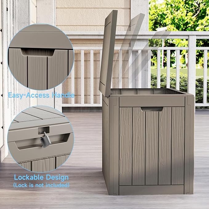 EasyUp 33Gal Outdoor Deck Box, Lager Patio Storage Box Indoor and Outdoor Use - Image 4