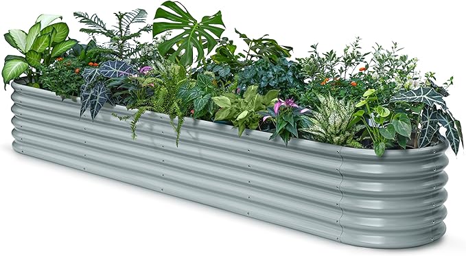Galvanized Raised Garden Bed 8x4x1.5 ft, Modular Raised Flower Bed - Image 9