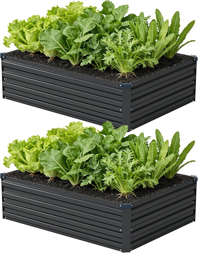 4x3x1 ft Galvanized Raised Garden Bed, Outdoor Planter Box Metal Patio Kit by Zunatu