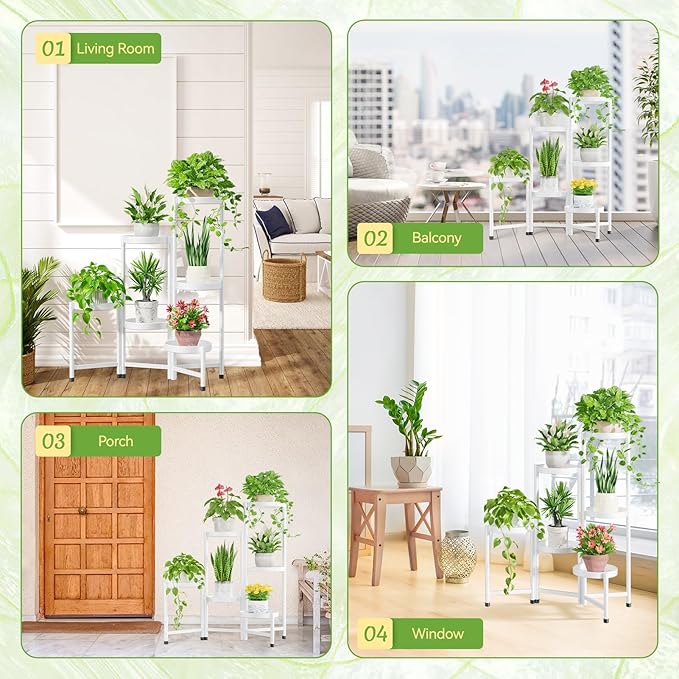 iDavosic.ly Plant Stand Indoor Outdoor, 6 Tier Corner Metal Flower Display - Image 3
