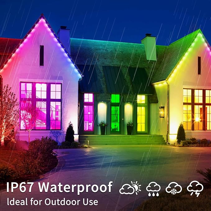 300ft Permanent Outdoor Light, RGB Outdoor eave Light, IP67 Waterproof LED eave - Image 4
