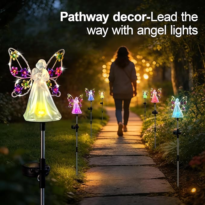 Angel Solar Lights for Cemetery Memorial Gift Grave Decorations Solar Angel - Image 6