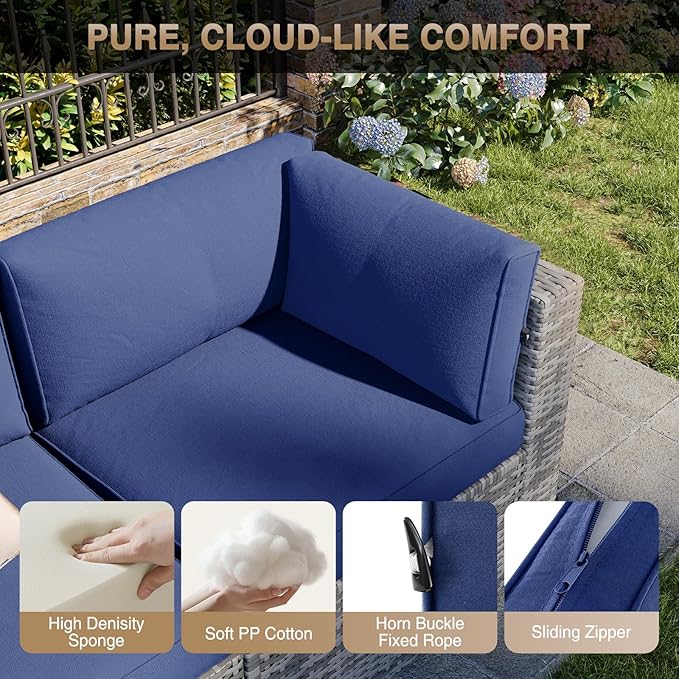 Aoxun Patio Furniture Sets, 10-Piece Outdoor Patio Furniture - Image 3