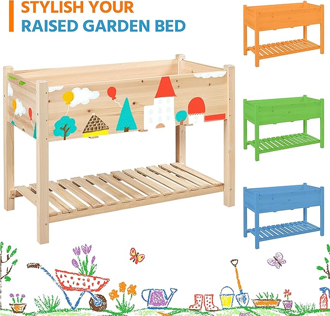 Yaheetech 47x23x32in Wooden Raised Garden Bed - Image 8