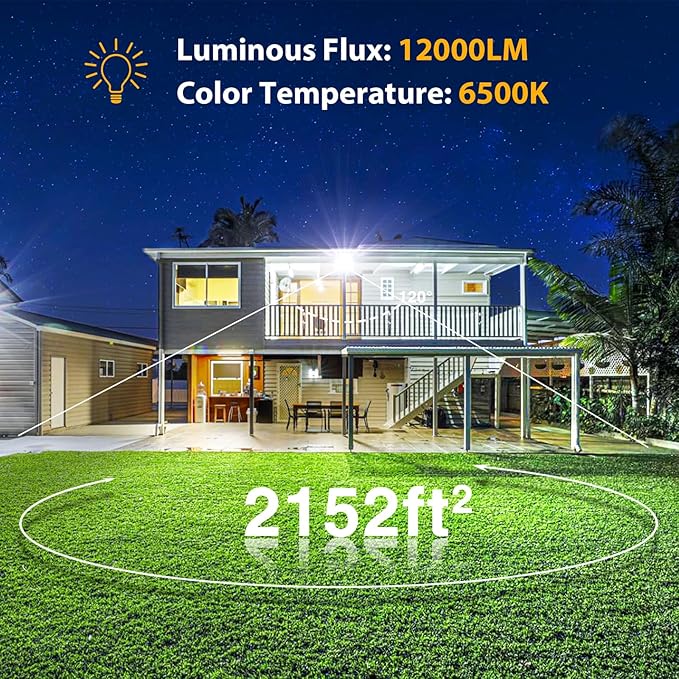 Onforu 120W Flood Lights Outdoor, 12000lm Bright LED Work Light - Image 3