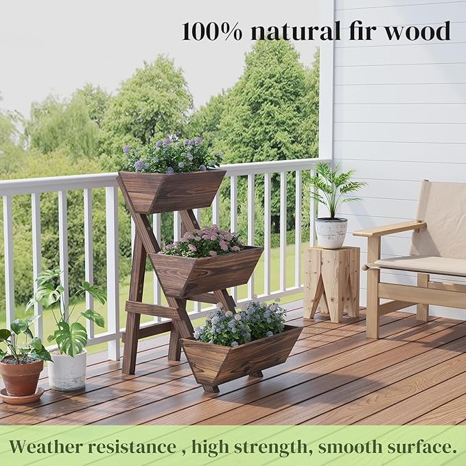 3-Tier Wooden Vertical Raised Garden Bed - Image 3