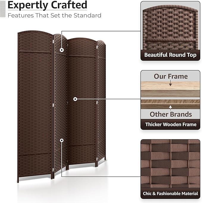 Sorbus 4 Panel Room Divider 6 ft. Tall - Image 3