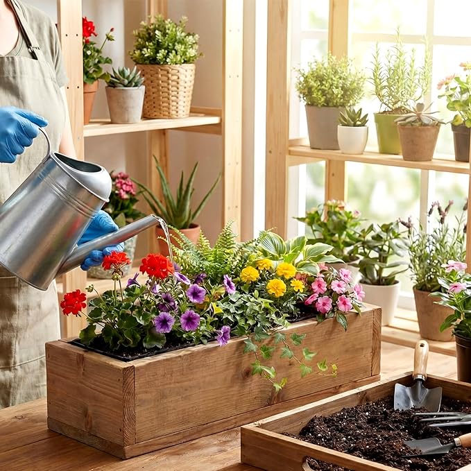 BreezeHug 36 Pcs Plastic Planter Liners Rectangular Plastic Inserts 10.5" x 3" - Image 4