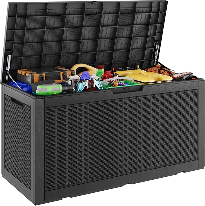 Outdoor Storage Box, Resin Deck Boxes Indoor and outdoor, Waterproof Storage by NBYSGO