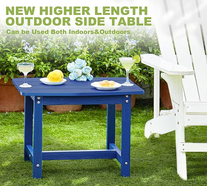 Y&M Adirondack Outdoor Side Table, HIPS Patio End Table, Waterproof Outside - Image 3