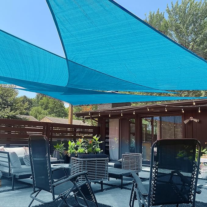 LOVE STORY Custom Size 10'x18'x20.6' Turquoise Blue Sun Shade Sail Right by LOVESTORY