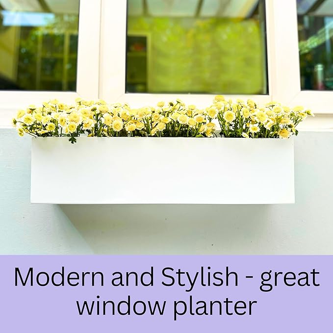 LaLaGreen Wall Planters for Outdoor White Carbon Steel Metal Hanging Flower Pots - Image 3