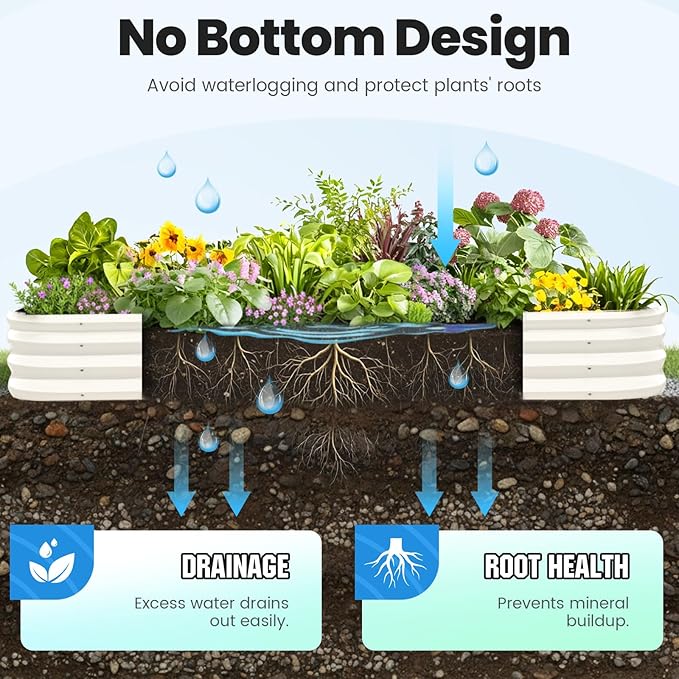 Quictent Galvanized Raised Garden Bed Kit, Strengthened by Crossbar - Image 5