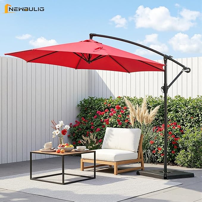 NEWBULIG 10FT Patio Umbrella, Offset Cantilever Outdoor Patio Table Umbrella - Image 2