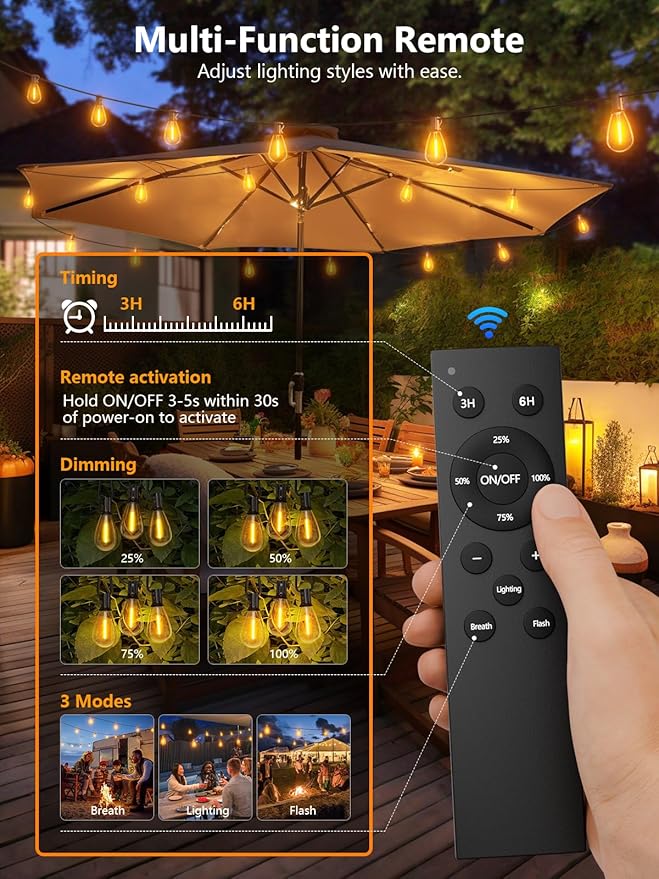 luckystyle 30FT LED Outdoor String Lights - Image 2