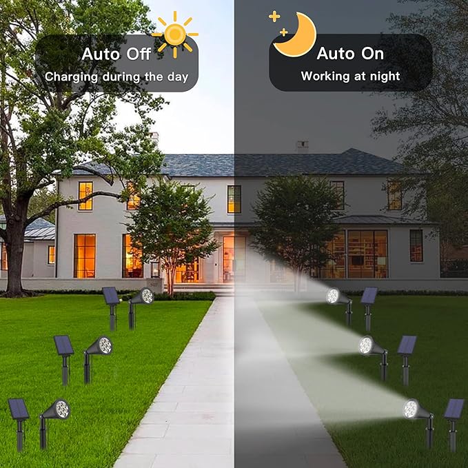 MEIHONG Solar Spot Lights for Outside, Waterproof Solar Spot Lights Dusk to Dawn - Image 6