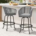 DWVO Outdoor Counter Height Bar Stools Set of 2, Patio Swivel Bar Chairs by DWVO