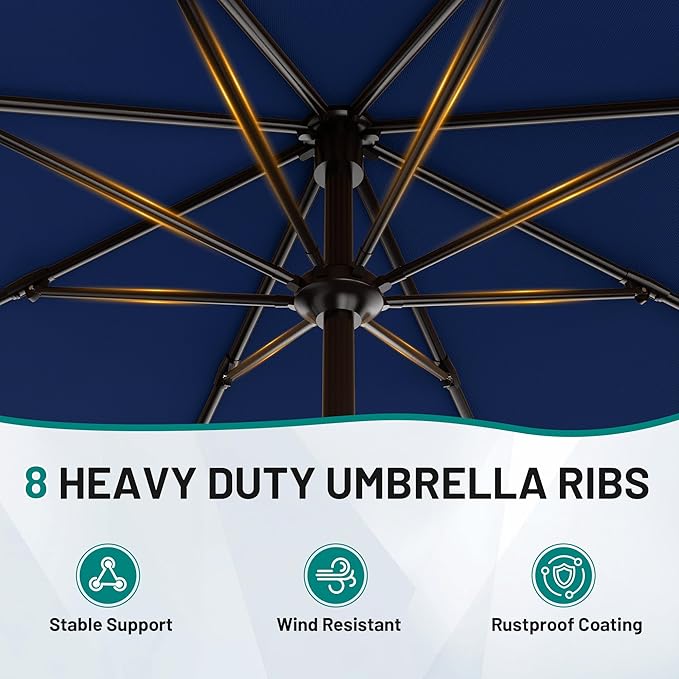 AreShark 9 FT Patio Umbrella for Outdoor, Outdoor Umbrella - Image 3