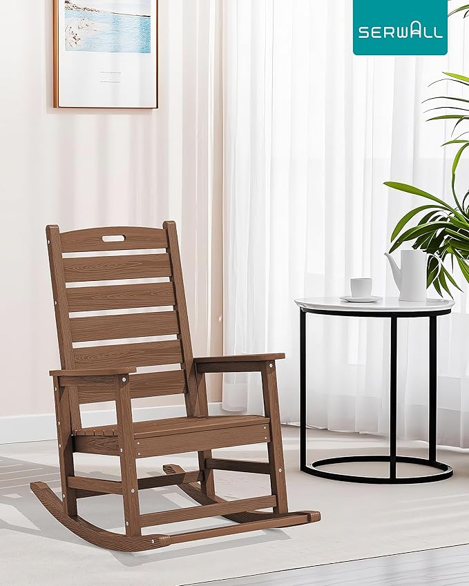 SERWALL Outdoor Rocking Chair Set of 2, Oversized Rocking Chair - Image 9