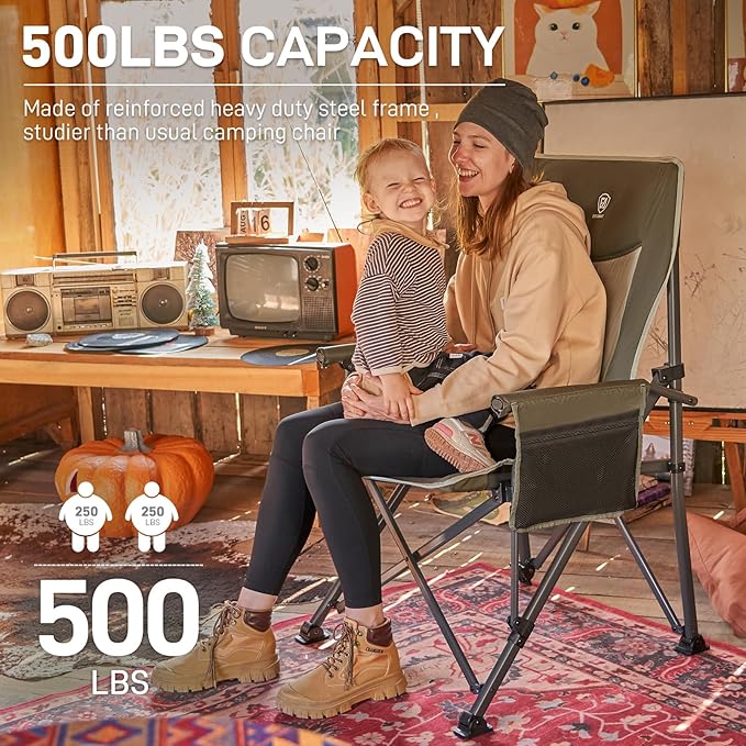 EVER ADVANCED Oversized Folding Camping Chair, - Image 3