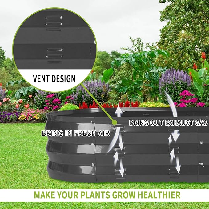 GADI 67-Inch Raised Garden Bed, Metal Planter Box - Image 4