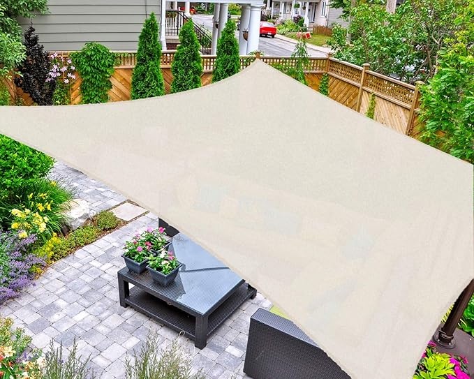 AsterOutdoor Sun Shade Sail Rectangle 16' x 20' UV Block Canopy by AsterOutdoor