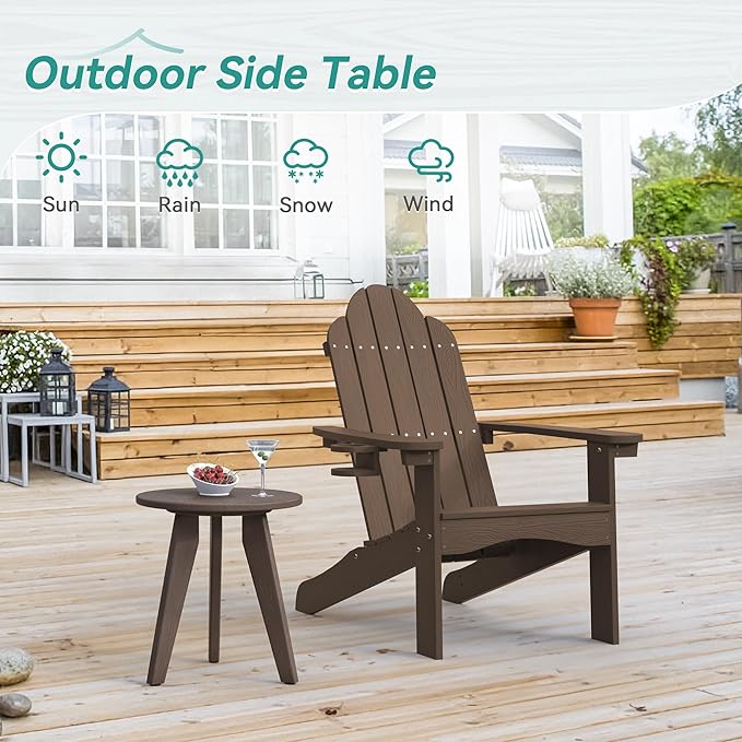 Outdoor Side Table, HDPS Outdoor Table, Small Round Side Table Weather-Resistant - Image 4