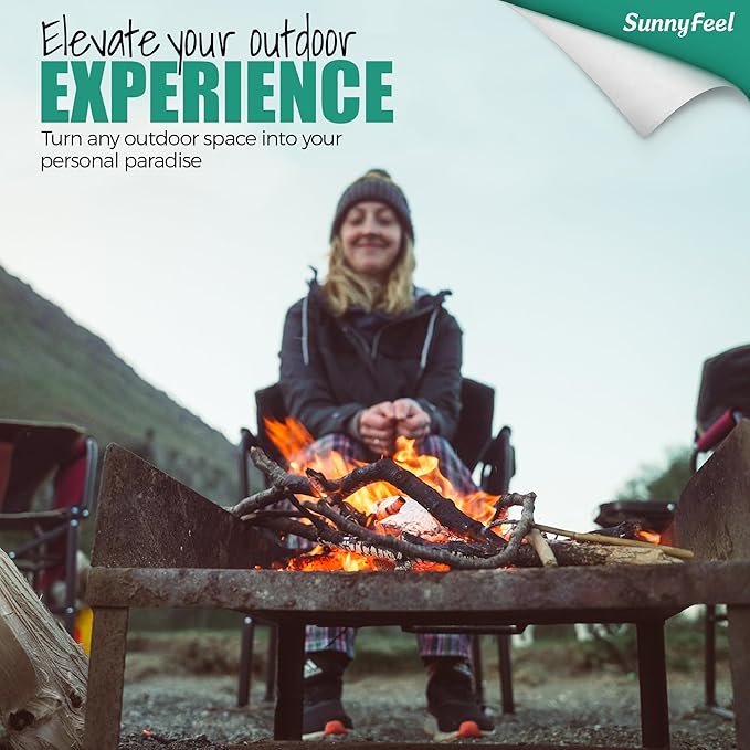 SUNNYFEEL Heated Camping Directors Chair, Heavy Duty, Oversized Outdoor - Image 4