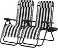 Nazhura Set of 2 Relaxing Recliners Patio Chairs Adjustable Steel Mesh Zero by NazhuraGoodCompanionAtHome