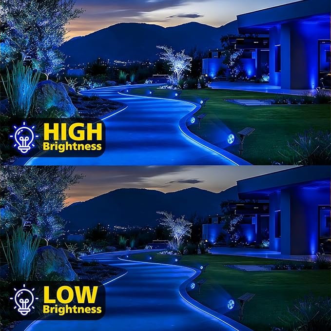 T-SUN Blue Solar Spotlights, Solar Lights Outdoor Waterproof, Auto ON/Off - Image 5