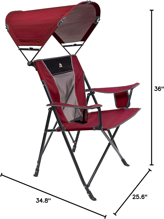 GCI Outdoor Sunshade Comfort Pro Chair, Cinnamon Red - Image 3