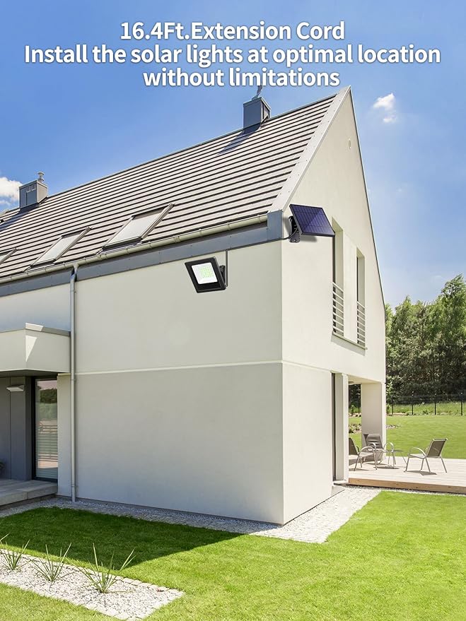 Solar Lights Outdoor, Solar Powered Flood Lights Weatherproof, Dusk to Dawn Led - Image 3